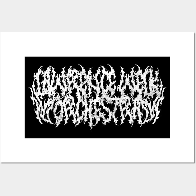 Lawrence Welk Orchestra black metal logo (white) Wall Art by toadyco